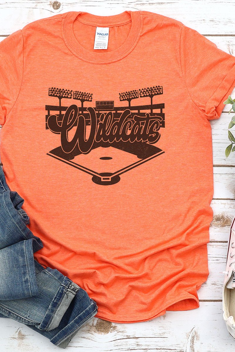 Baseball Diamond Wildcats Softstyle Adult T-Shirt - Wholesale Accessory Market