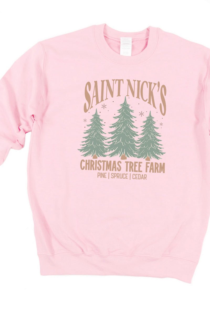 Saint Nick's Christmas Tree Farm Ecosmart Crewneck Sweatshirt - Wholesale Accessory Market