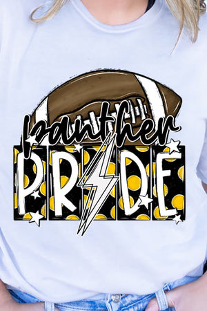 Football Pride Panther Black Gold Adult Soft-Tek Blend T-Shirt - Wholesale Accessory Market