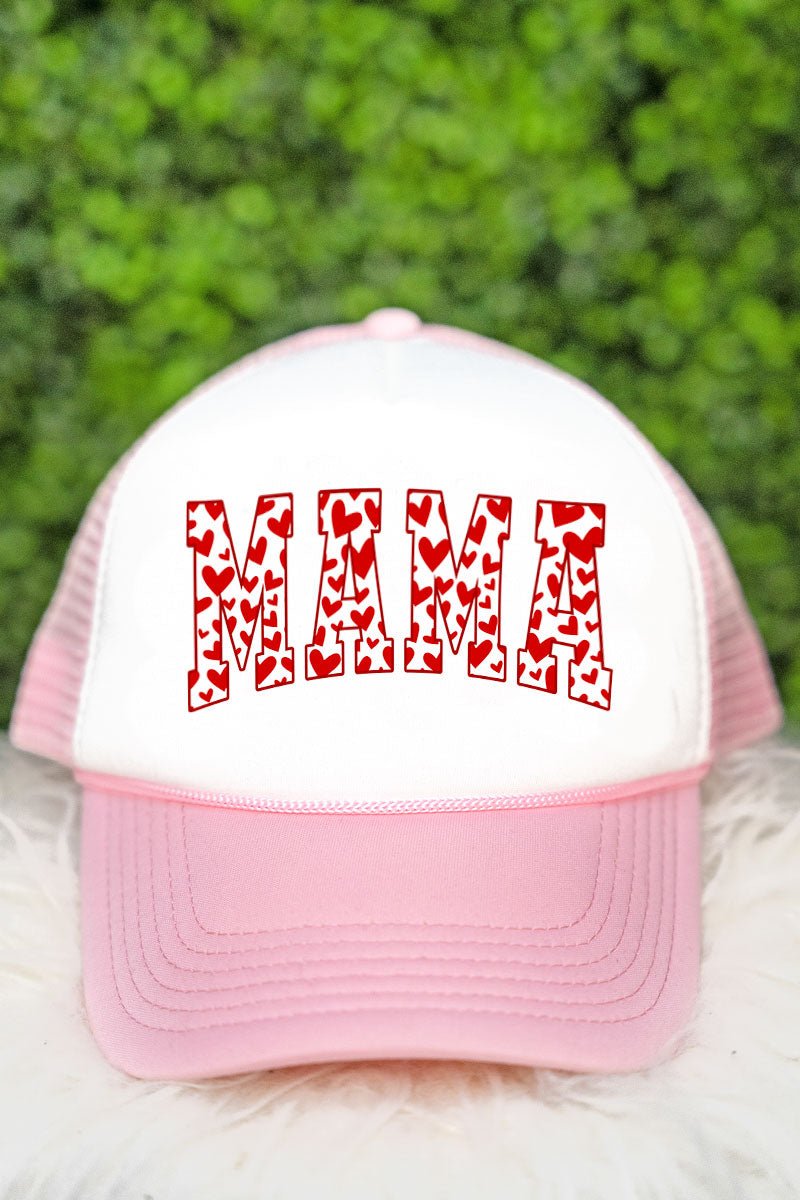 All The Hearts Mama Red Foam Mesh Back Trucker Cap - Wholesale Accessory Market