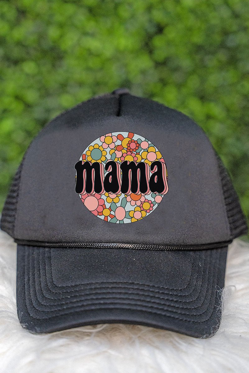 Circle Retro Flower Mama Foam Mesh Back Trucker Cap - Wholesale Accessory Market