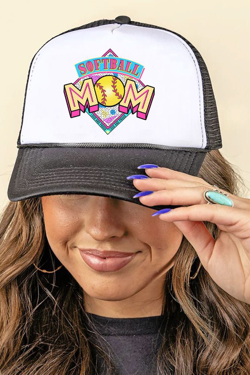 Loud And Proud Softball Mom Foam Mesh Back Trucker Cap - Wholesale Accessory Market