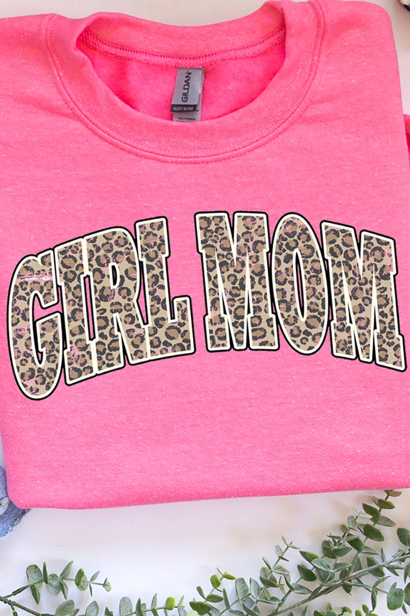 Arched Girl Mom Leopard Heavy-weight Crew Sweatshirt - Wholesale Accessory Market