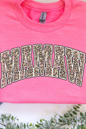 Arched Mamaw Leopard Heavy-weight Crew Sweatshirt - Wholesale Accessory Market