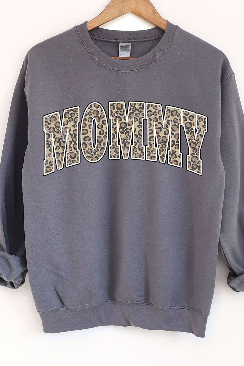 Arched Mommy Leopard Heavy-weight Crew Sweatshirt - Wholesale Accessory Market