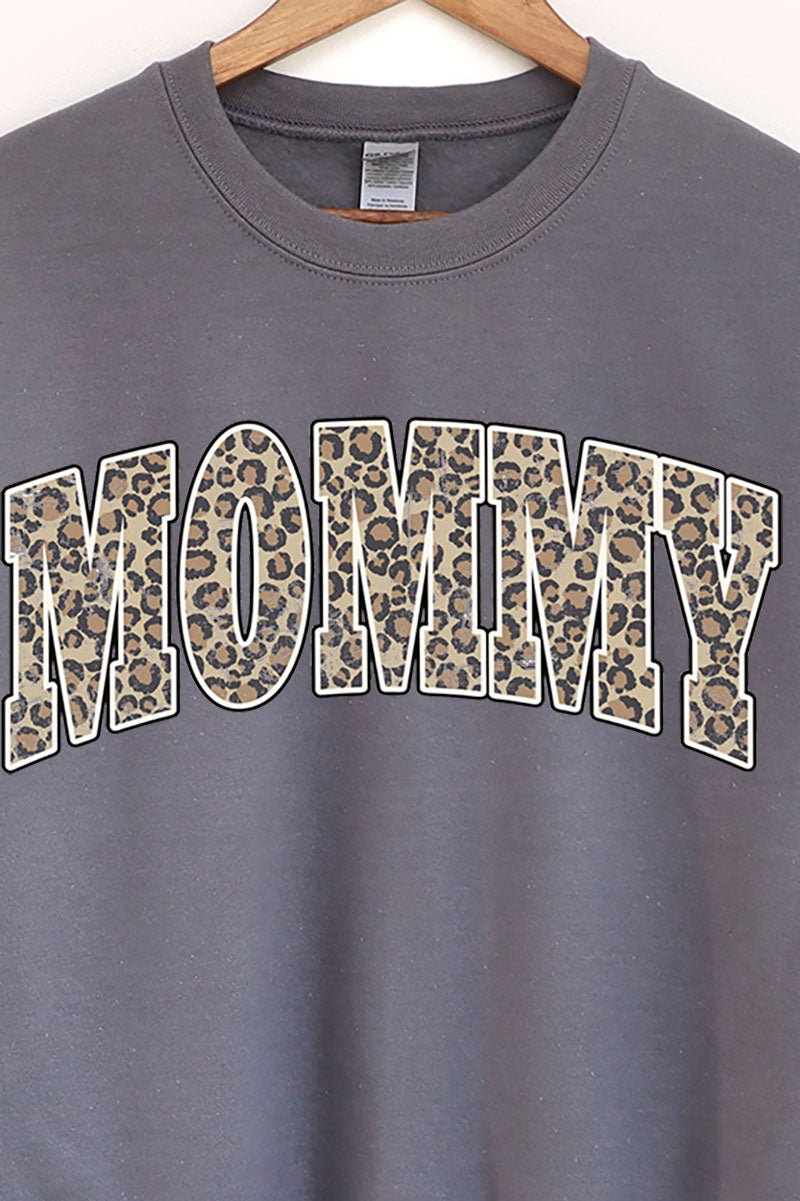 Arched Mommy Leopard Heavy-weight Crew Sweatshirt - Wholesale Accessory Market