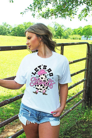 Cow Print Let's Go Ghouls Unisex Blend Tee - Wholesale Accessory Market