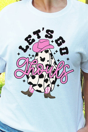 Cow Print Let's Go Ghouls Unisex Blend Tee - Wholesale Accessory Market