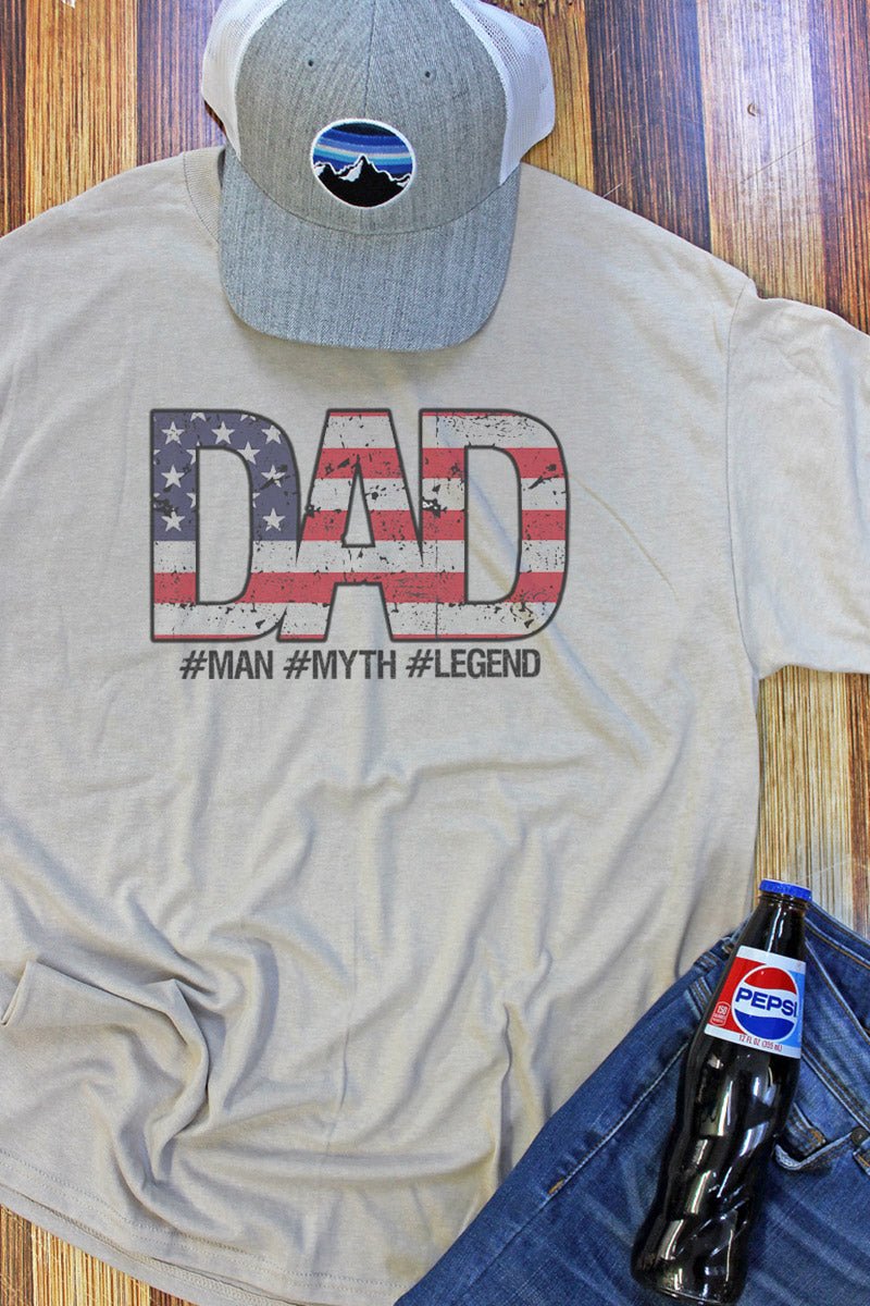 American Flag Dad Dri-Power 50/50 Tee - Wholesale Accessory Market