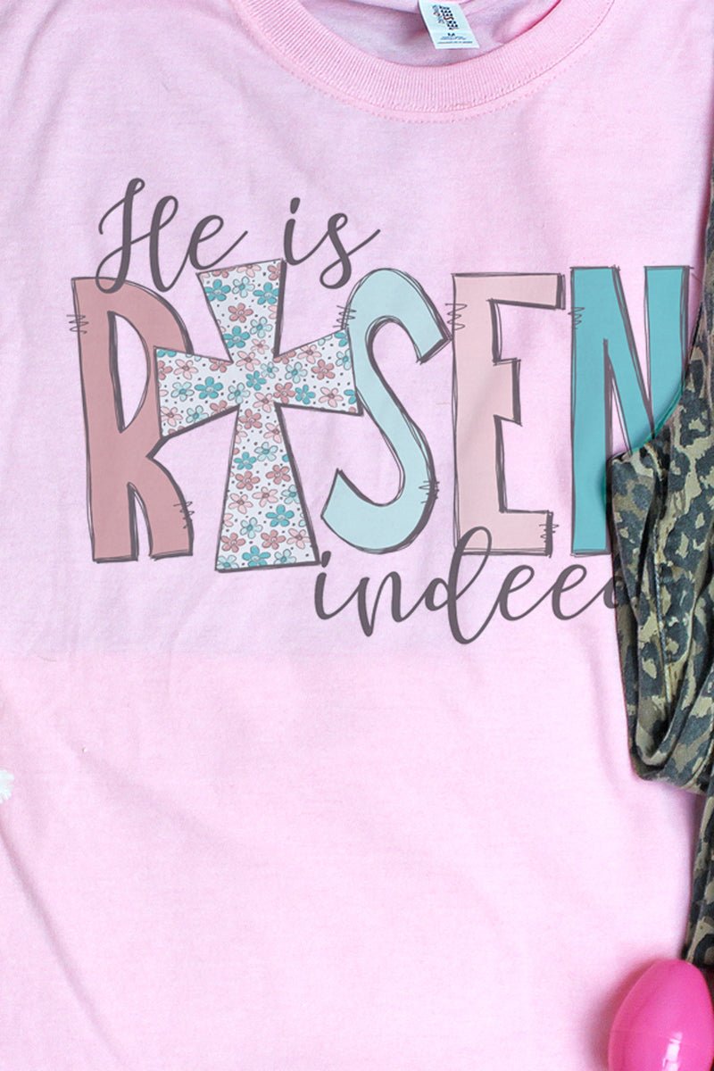 Floral He Is Risen Indeed Unisex Dri-Power 50/50 Tee - Wholesale Accessory Market