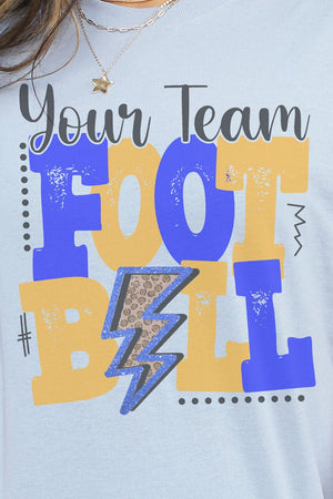 Team Name Football Royal & Gold Dri-Power 50/50 Tee - Wholesale Accessory Market