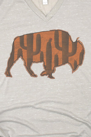 Prickly Cactus Buffalo Unisex V-Neck Tee - Wholesale Accessory Market