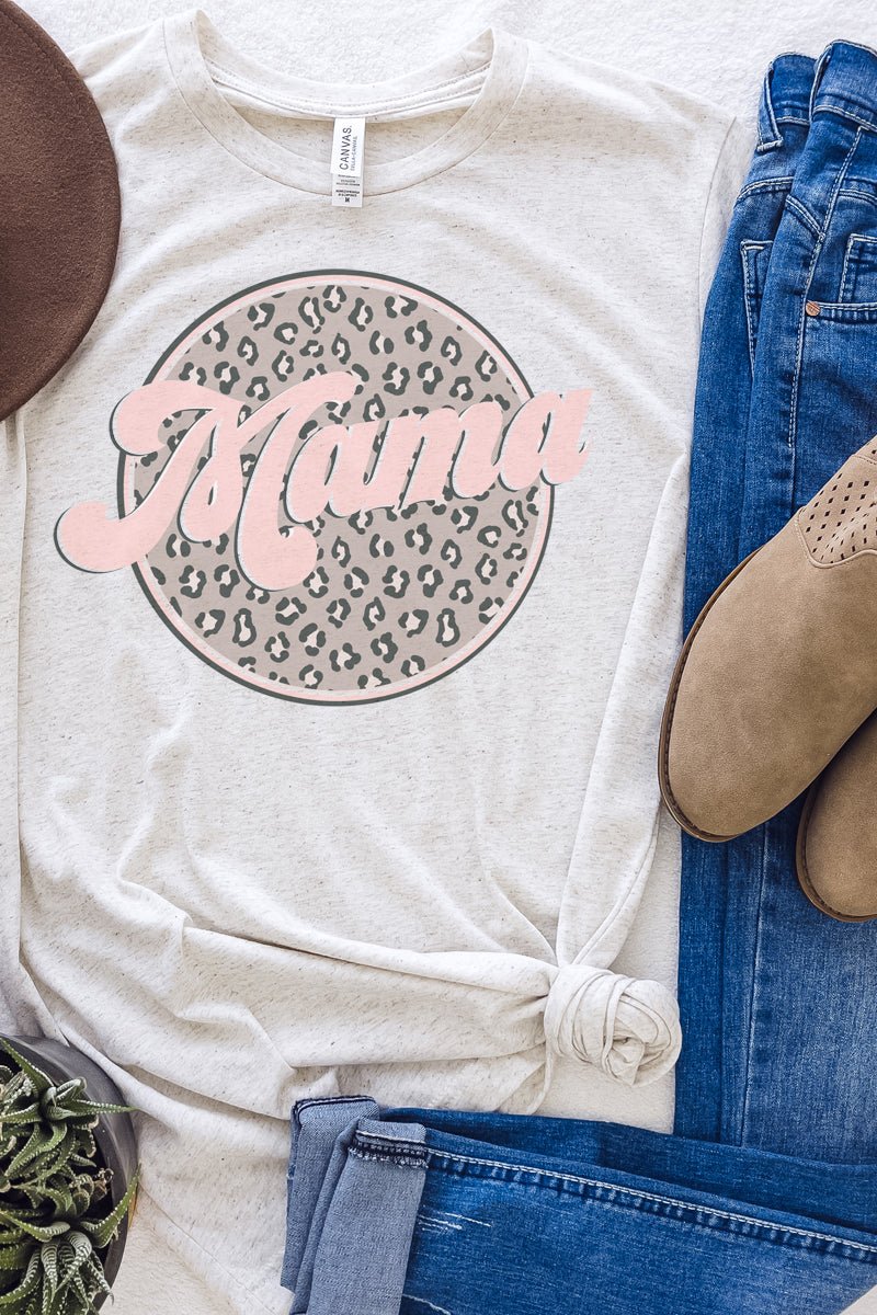 Cheetah Mama Circle Tri-Blend Short Sleeve Tee - Wholesale Accessory Market