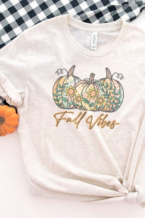 Fall Vibes Tie Dye Pumpkins Tri-Blend Short Sleeve Tee - Wholesale Accessory Market