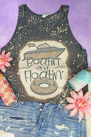 Bleached Boatin & Floatin Unisex Jersey Tank - Wholesale Accessory Market