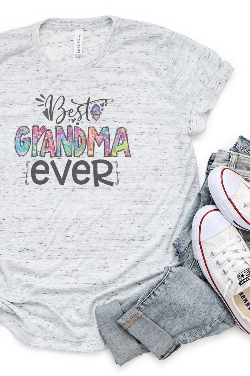 Floral Best Grandma Ever Unisex Short Sleeve Tee - Wholesale Accessory Market