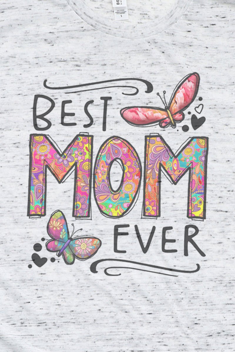 Floral Best Mom Ever Unisex Short Sleeve Tee - Wholesale Accessory Market