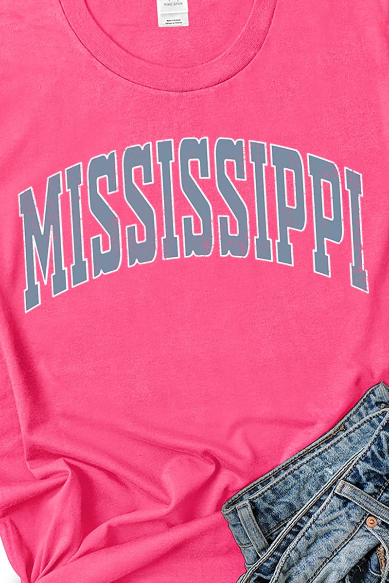 Athletic Varsity Mississippi Short Sleeve Relaxed Fit T-Shirt - Wholesale Accessory Market