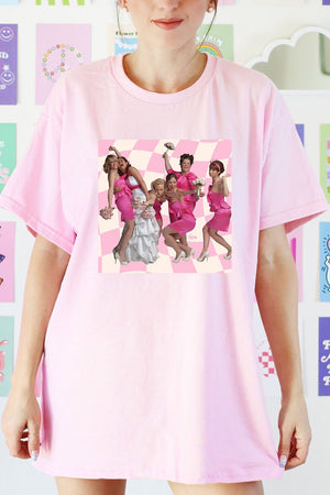 Bridesmaids Checkerboard Short Sleeve Relaxed Fit T-Shirt - Wholesale Accessory Market