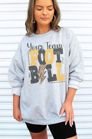 Team Name Football Black & Gold Unisex NuBlend Crew Sweatshirt - Wholesale Accessory Market