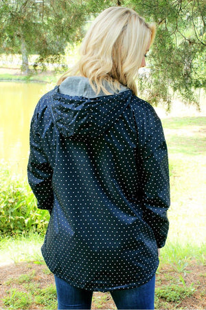 Charles River Navy and White Polka Dot Women's Chatham Anorak Pullover *Customizable! (Wholesale Pricing N/A) - Wholesale Accessory Market