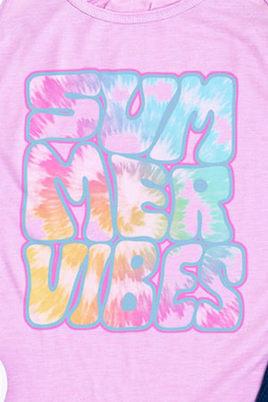 Summer Vibes Tie Dye Flowy Racerback Tank - Wholesale Accessory Market