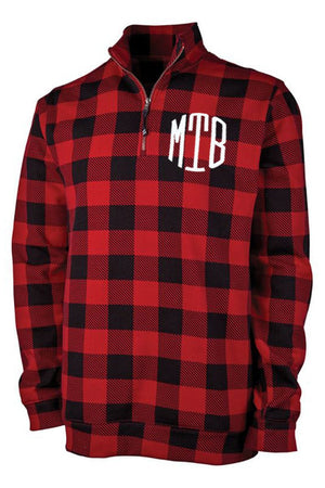 Charles River Unisex Red Check Crosswind Quarter Zip Sweatshirt (Wholesale Pricing N/A) - Wholesale Accessory Market