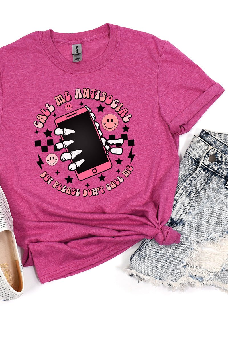 Call Me Anti-Social Softstyle Adult T-Shirt - Wholesale Accessory Market