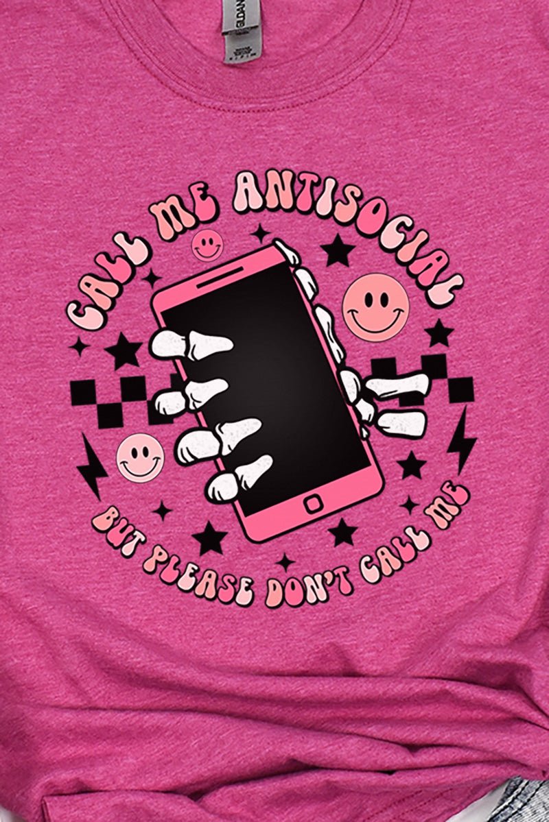 Call Me Anti-Social Softstyle Adult T-Shirt - Wholesale Accessory Market
