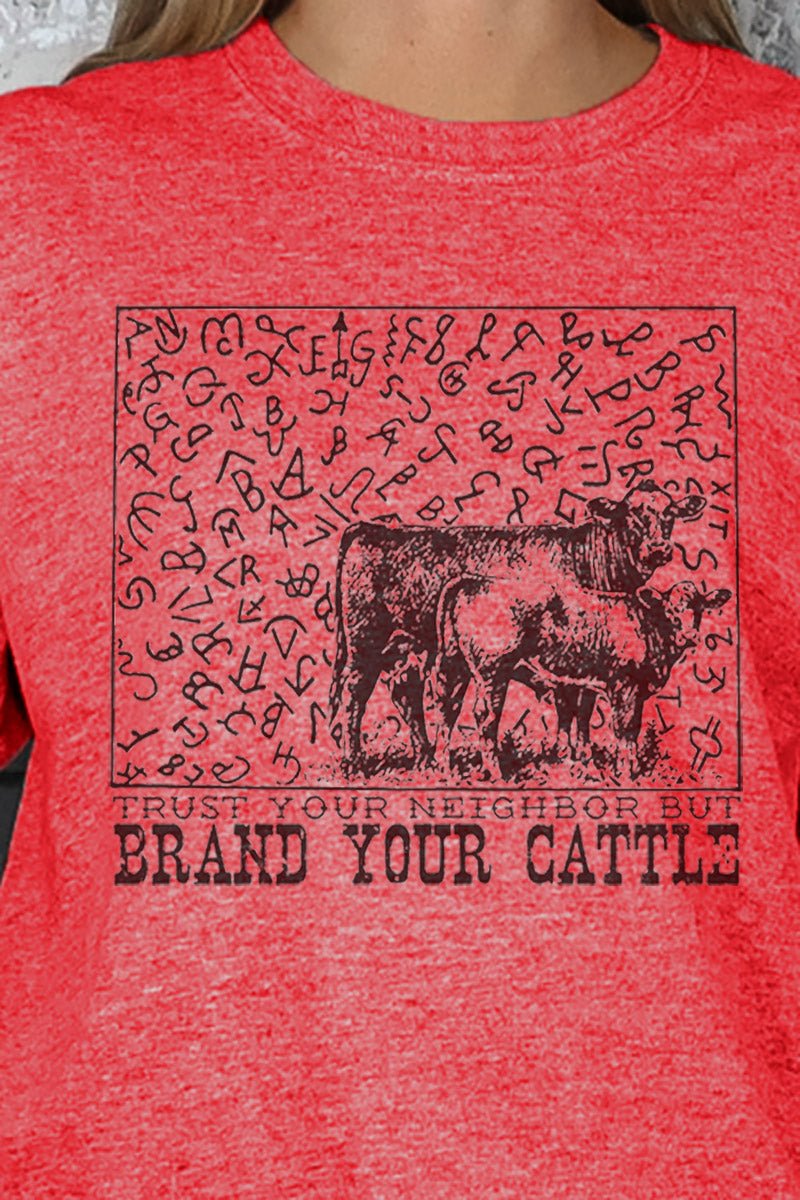 Trust Your Neighbor, Brand Your Cattle Softstyle Adult T-Shirt - Wholesale Accessory Market