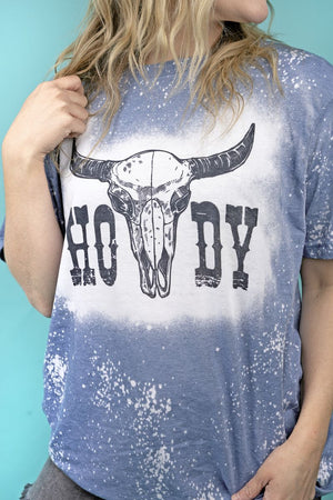 Bleached Howdy Steer Softstyle Adult T-Shirt - Wholesale Accessory Market