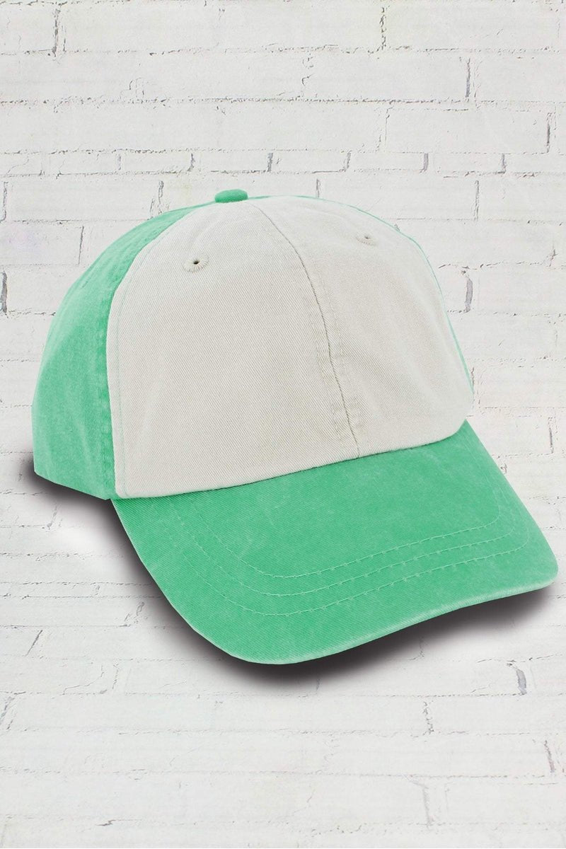Seafoam and Ivory Colorblock Cap - Wholesale Accessory Market