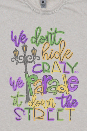 Parade Down The Street Mardi Gras Poly/Cotton Tee - Wholesale Accessory Market