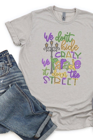 Parade Down The Street Mardi Gras Poly/Cotton Tee - Wholesale Accessory Market