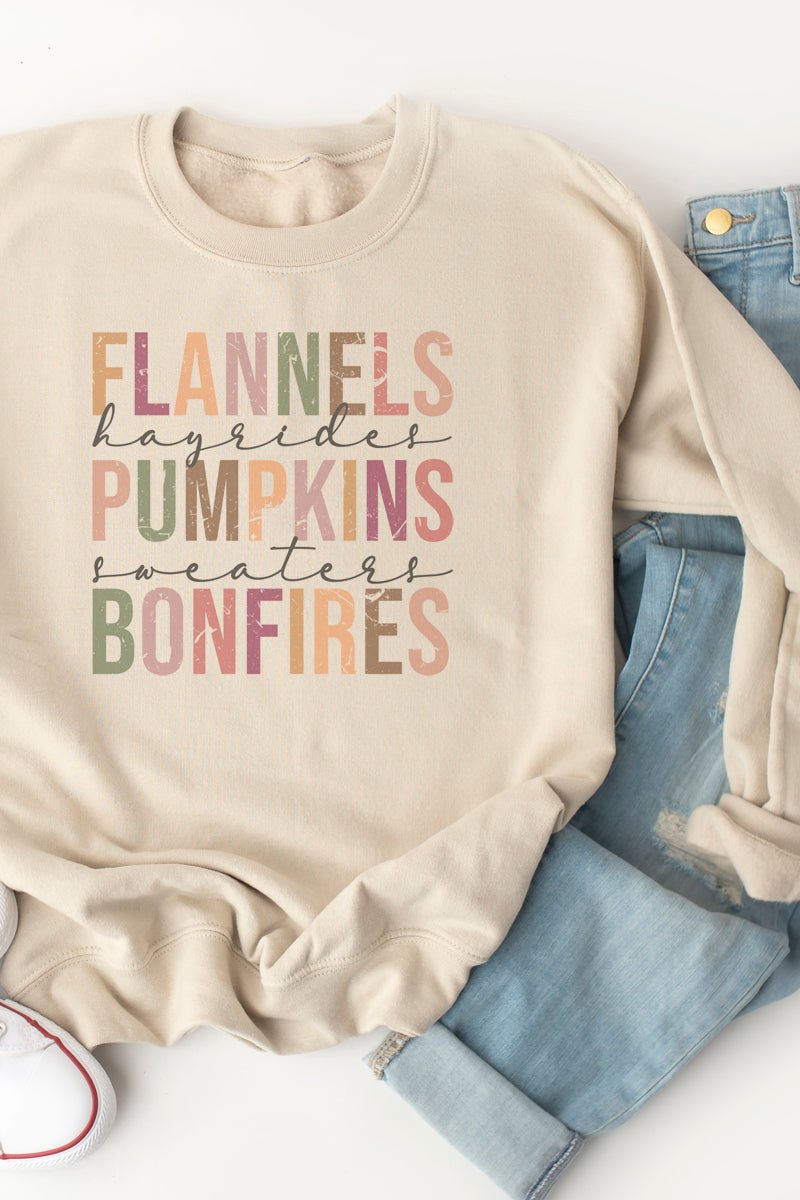 Colorblock Fall Things Ecosmart Crewneck Sweatshirt - Wholesale Accessory Market