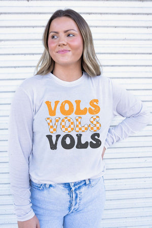 Stacked Vols Adult Soft-Tek Blend Long Sleeve Tee - Wholesale Accessory Market