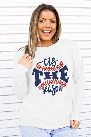Tis The Season Baseball Navy and Red Adult Soft-Tek Blend Long Sleeve Tee - Wholesale Accessory Market