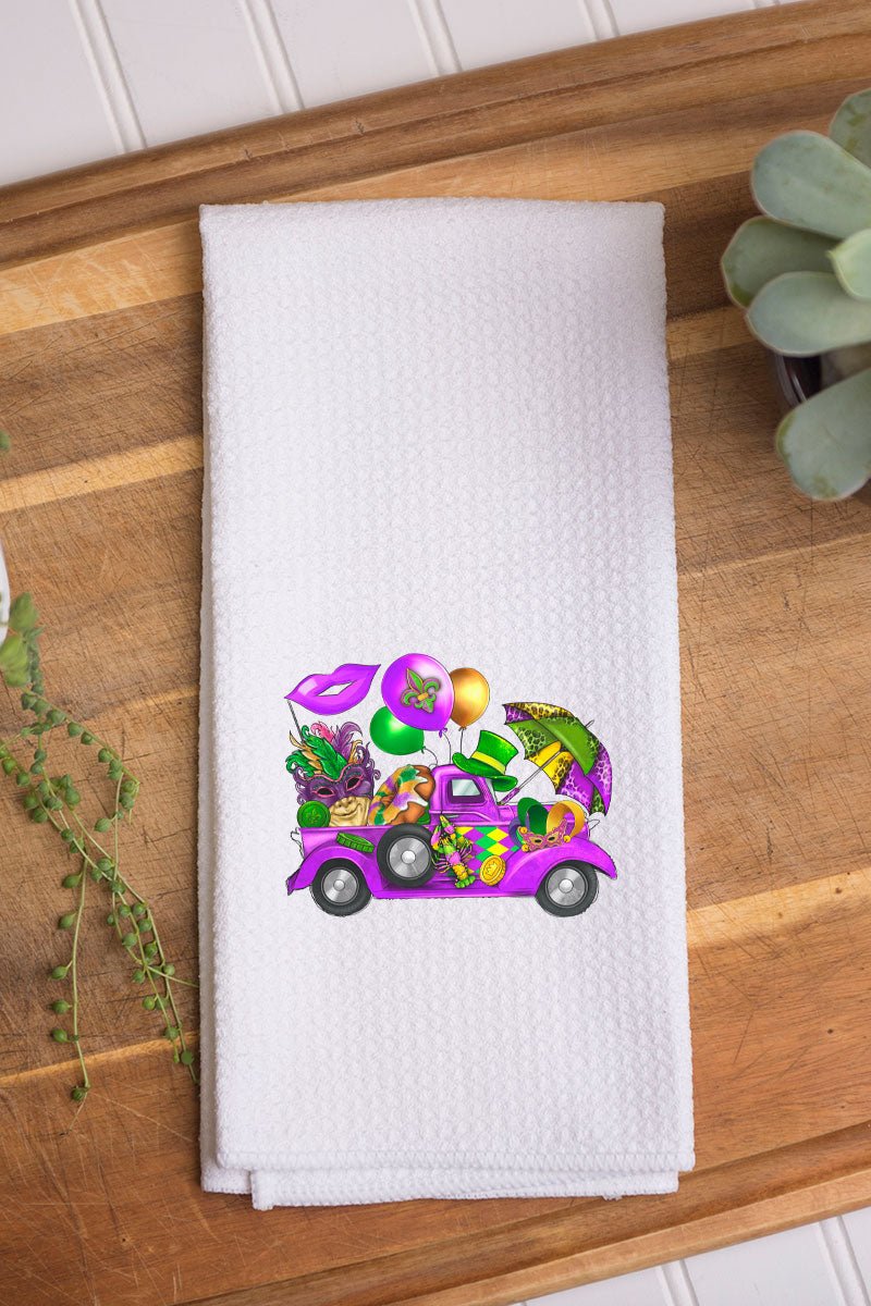 Parade Truck Mardi Gras Waffle Kitchen Towel - Wholesale Accessory Market
