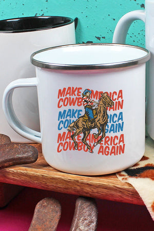 Distressed Make America Cowboy Again Campfire Mug - Wholesale Accessory Market