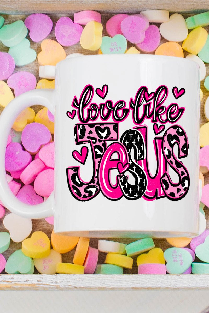 Pink Love Like Jesus White Mug - Wholesale Accessory Market