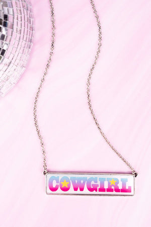 Glass Like 'Cowgirl' Turquoise Silvertone Necklace - Wholesale Accessory Market