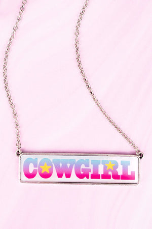 Glass Like 'Cowgirl' Turquoise Silvertone Necklace - Wholesale Accessory Market