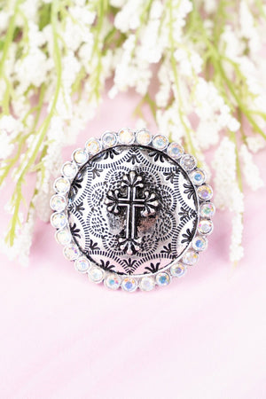 Crystal Cross Ring - Wholesale Accessory Market