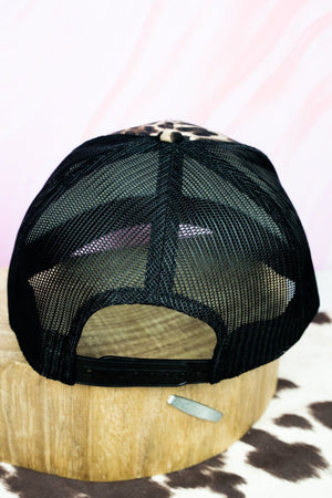 Leopard and Black Mesh Snapback Cap - Wholesale Accessory Market