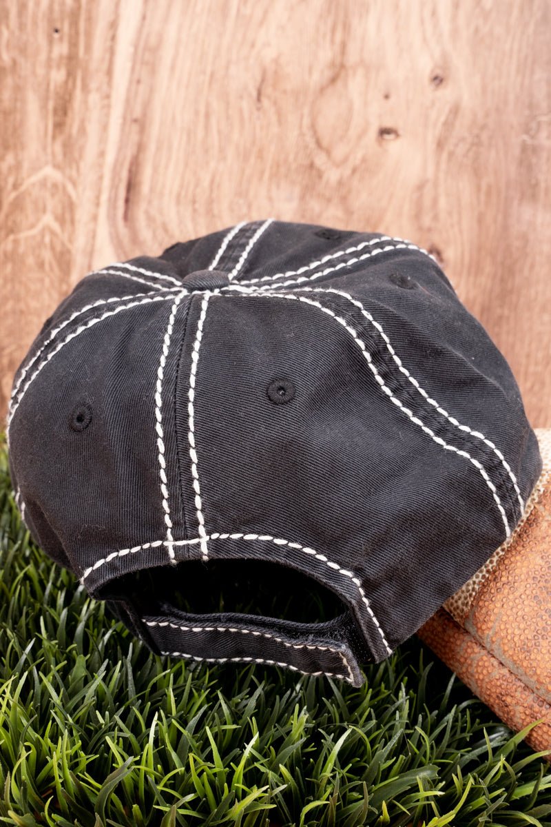Distressed Black 'Love' Football Helmet Cap - Wholesale Accessory Market