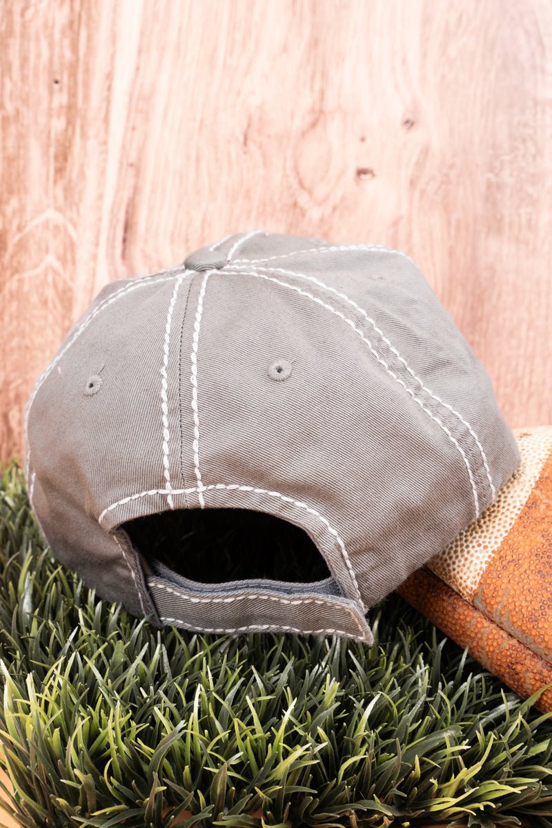 Distressed Light Gray 'Love' Football Helmet Cap - Wholesale Accessory Market