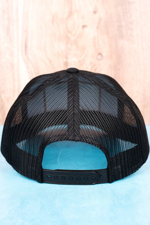 Distressed Black 'Whiskey And Country Music' Mesh Cap - Wholesale Accessory Market