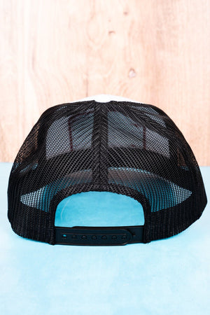 Distressed White and Black 'Whiskey And Country Music' Mesh Cap - Wholesale Accessory Market