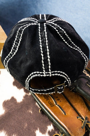 Distressed Black 'Baseball' Cap - Wholesale Accessory Market