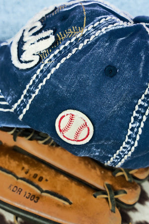 Distressed Navy 'Baseball' Cap - Wholesale Accessory Market